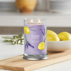 Yankee Candle Lemon Lavender Signature Large Tumbler Candle -Campusgifts Shop yankee candle 1630038e lemon lavender signature large tumbler candle lifestyle 2