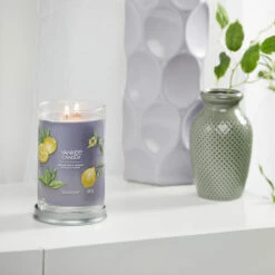 Yankee Candle Black Tea & Lemon Signature Large Tumbler Candle -Campusgifts Shop yankee candle 1630046e black tea lemon signature large tumbler candle lifestyle 2