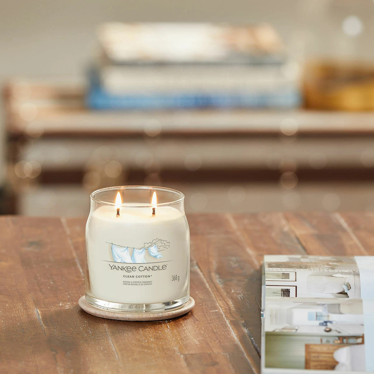 Yankee Candle Clean Cotton Signature Medium Jar Candle 5 Yankee Candle Clean Cotton Signature Medium Jar Candle - Image 3